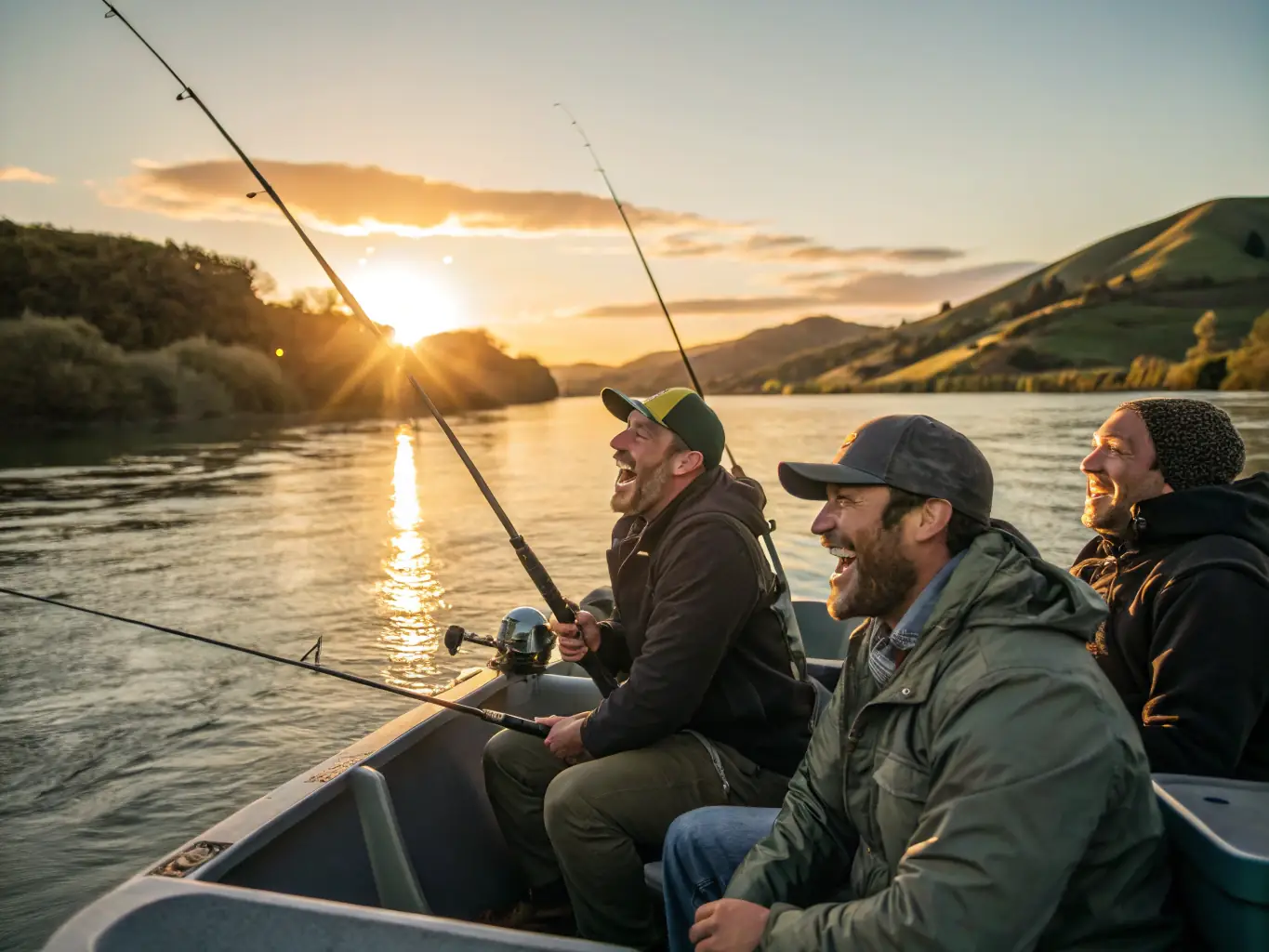 A photo of anglers practicing catch-and-release techniques during a responsible recreational fishing event. The image should highlight the balance between recreation and conservation.